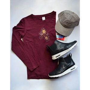 Sideline Apparel S Maroon ASU Long Sleeve Top NWT